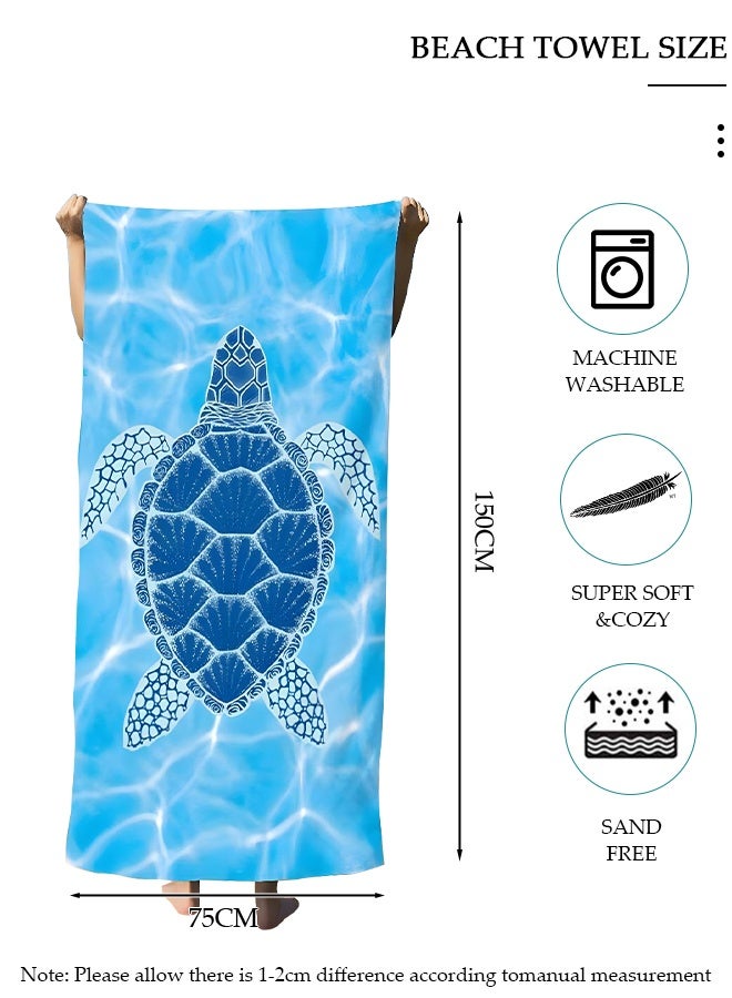 DUNISO Oversized Beach Towel, 150*75cm Microfiber Beach Towels, Quick Dry Towel for Swimmers Sand Proof Beach Towels for Adults Kids, Cool Pool Towels Beach Accessories Absorbent Towel for Travel Swim Yoga - Image 3